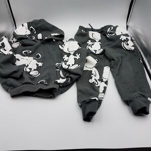 Peanuts Snoopy Character Toddler Hoodie And Pants. Gray And White Size 3T